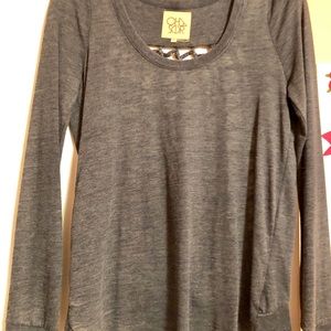 CHASER GREY TOP WITH CUTE BACK